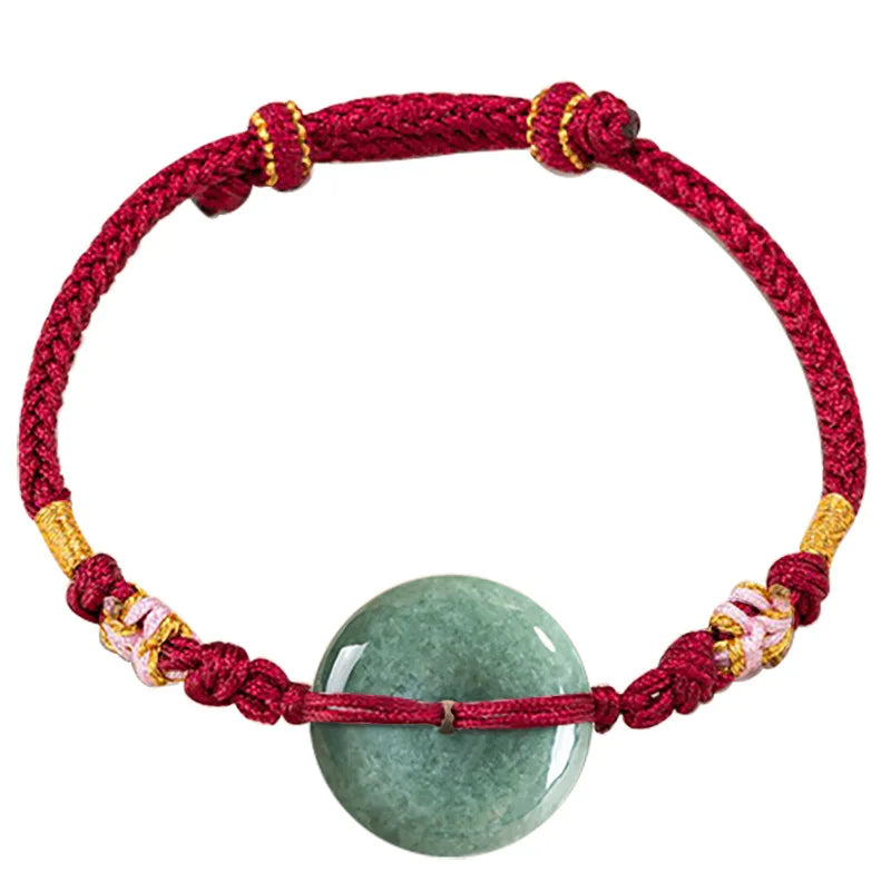 Green Myanmar Jadeite Donut Bracelet Designer Bangle Natural Burmese Jade Fashion Accessories Real Jewelry Vintage Talismans