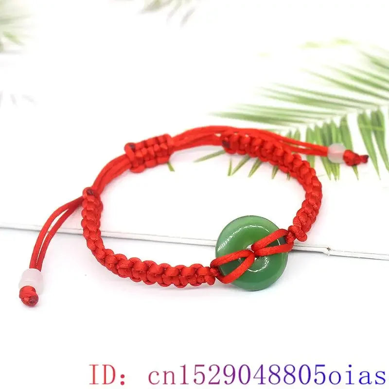 Real Jade Donut Bracelet Bangle Natural Jewelry Carved Amulet Accessories Charm Gemstone Designer Vintage Lucky Gifts for Women