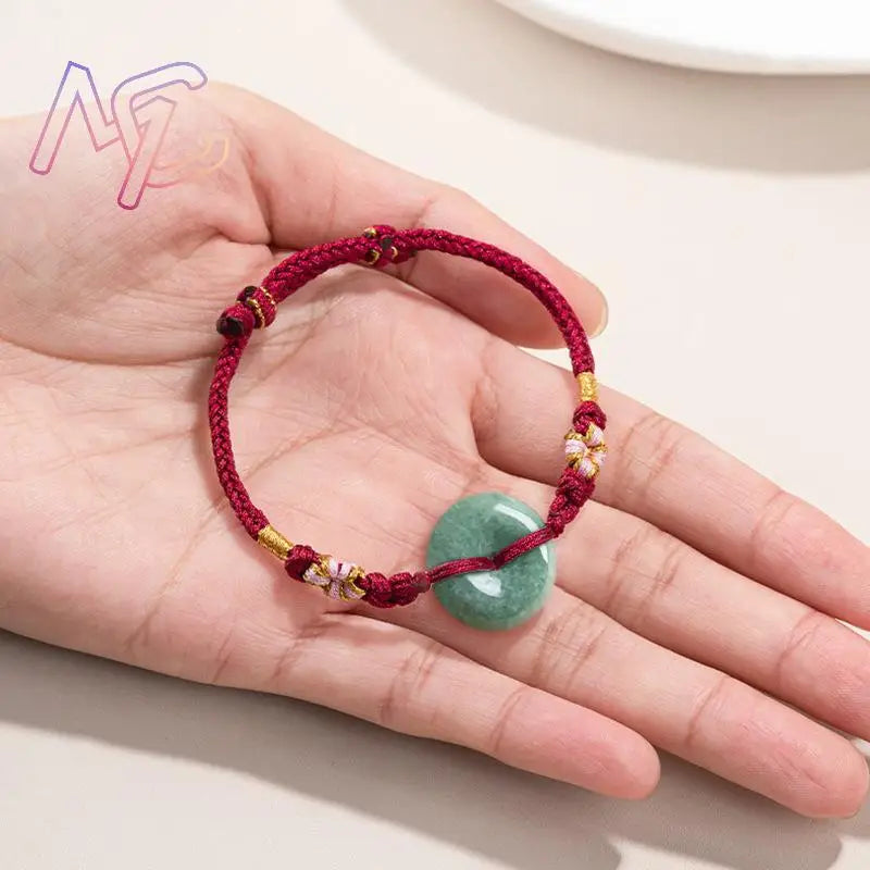 Green Myanmar Jadeite Donut Bracelet Designer Bangle Natural Burmese Jade Fashion Accessories Real Jewelry Vintage Talismans