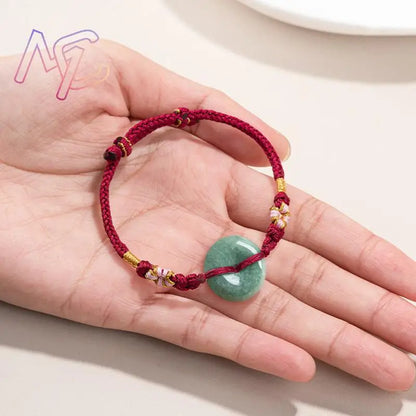 Green Myanmar Jadeite Donut Bracelet Designer Bangle Natural Burmese Jade Fashion Accessories Real Jewelry Vintage Talismans