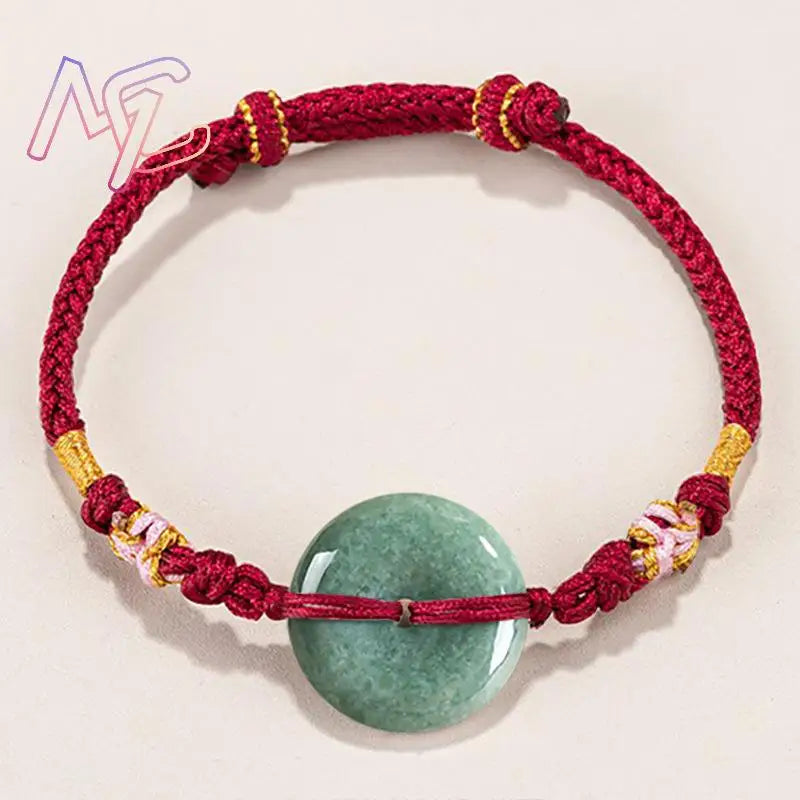 Green Myanmar Jadeite Donut Bracelet Designer Bangle Natural Burmese Jade Fashion Accessories Real Jewelry Vintage Talismans