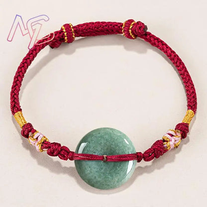 Green Myanmar Jadeite Donut Bracelet Designer Bangle Natural Burmese Jade Fashion Accessories Real Jewelry Vintage Talismans
