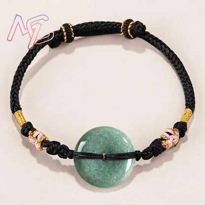 Green Myanmar Jadeite Donut Bracelet Designer Bangle Natural Burmese Jade Fashion Accessories Real Jewelry Vintage Talismans